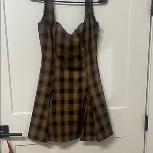 Fashion Nova Checkered Brown Mini Dress